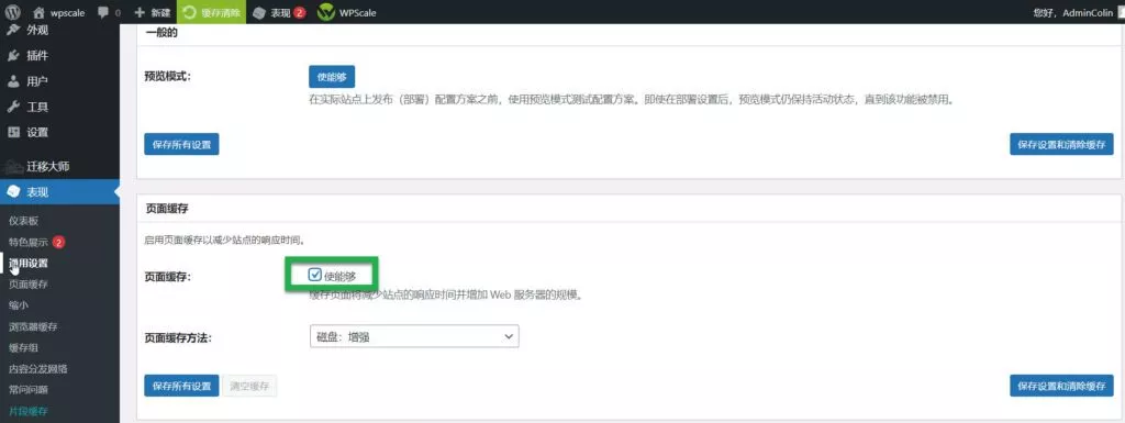 使用NGINX缓存优化您的WordPress插图4 W3 total cache缓存管理